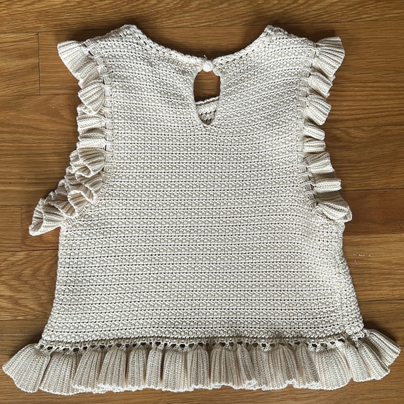 Cream Ruffle Knit Top - Picture 3 of 4